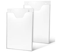 HONMEET 2 pezzi Espositore da Parete in Acrilico Trasparente per Documenti Organizer Verticale Resistente per Ufficio e Casa Portariviste e Portadocumenti Salvaspazio Design Elegante e