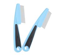 HONMEET 2 pezzi Pettine Capelli in Acciaio Inossidabile Pettine Fine Denti per Forfora e Pettinino Capillare Ergonomico Spazzola Scalp per Animali Rimuove Noduli e Corpi Estranei