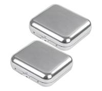 HONMEET 2 Pezzi Posacenere Portatile Mini in Acciaio Inossidabile con Tascabile Quadrato Resistente e Facile Pulire per Auto Viaggi Campeggio