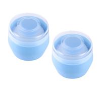 HONMEET 2 Pezzi Puff di Cipria per Bambini con Custodia per Polvere Corpo Blu in Fluff e Pp, Facile da Asciugare e Comodo, per Uso Quotidiano