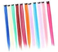 HONMEET 24Pcs Clip Di Colorati Faux Panino Dei Lungo Rettilineo Parrucca Panino Estensione Frangia Clip Di Coda Di Cavallo Estensione Faux Coda Di Cavallo