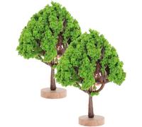 HONMEET 2pezzi Alberi in Miniatura per Paesaggio Albero da Giardino in Plastica e Legno Forma Realistica per Decorazione Tavolo e Layout Sand Table