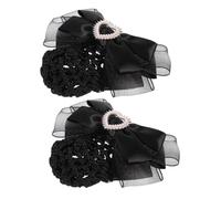 HONMEET 2pezzi Fermagli Eleganti Per Da Reti Per Chignon Con Fiocco Per Donne Accessori Versatili Per Stili Di Acconciatura Per Professioniste Nel Settore Aereo e Bancario Facili Da