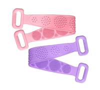HONMEET 2pezzi Panni Esfolianti Silicone Per Doccia Strisce Lunghe Per Rimuovere Le Cellule Morte Della Rosa Per La Pulizia Del Corpo e Del Retro Durante Bagno