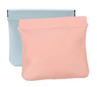 HONMEET 2pezzi Pochette Per Trucco Pu Pelle Mini Organizer Portatile Per Rossetto e Monete Borsa Cosmetica Per Viaggi e Uso Quotidiano