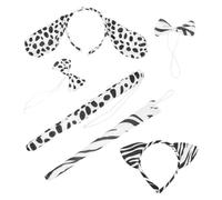 HONMEET 2sets Cerchietto Animali Per Ragazzo Ragazza Con Fiocco e Coda Da Stile Cartone Zebra e Cagnolino Per Cosplay e Feste Accessorio Carino e Festoso Per Ragazzi e Ragazze