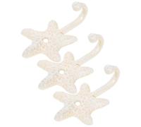HONMEET 3 Pezzi Gancio Decorativo in Ferro Battuto a Forma di Stella Marina Vintage per Cappotti e Cappelli Grande Capacità di Carico per Ingressi e Corridoi