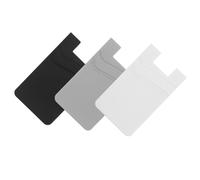 HONMEET 3 pezzi Porta Carte Adesivo per Cellulare in Silicone Portafoglio Mobile Sottile Multistrato Protettivo per Carte di Credito per Smartphone Nero Bianco Grigio