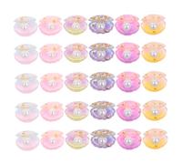 HONMEET 30 pezzi Shell luminose in resina con perla simulata decorazioni artigianali con effetto glow in the dark per accessori DIY portachiavi e calamite colori