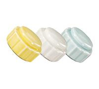 HONMEET 3pezzi Contenitori Cosmetici Ceramica Per Lip Balm e Campioni Di Trucco Barattoli Viaggio Multiuso Con Coperchio Design Elegante e Pratico Per Crema Viso e Lozione
