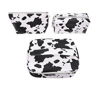 HONMEET 3pezzi Pochette Cosmetiche Stile Cow Print Borse Da Viaggio Per Lavaggio e Cosmetici Per Attività All Aperto Turismo e Feste