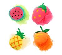 HONMEET 4 Palline Da Bagno in Rete A Forma Di Frutta Per Ragazzo Ragazza Cartoni Animati Doccia E Scrub Naturale Materiale Resistente Facile Da Pulire