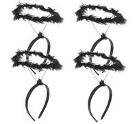 HONMEET 4 Pezzi Cerchietti Angeli Fasce Cosplay Soffici e Leggere per Costume Accessori Party con Aureola Morbida e Facile Indossare