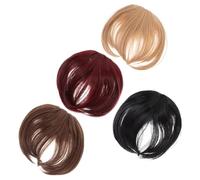 HONMEET 4 Pezzi Clip Su Frangia Finta Extension Donne Parrucchino Fermaglio Accessorio
