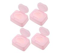 HONMEET 4 Pezzi Contenitori per Salviette Umidificate Plastica Resistente Allacqua Scatole Dispenser Ermetiche per Pannolini e Fazzoletti Organizer Compatto e Bagno