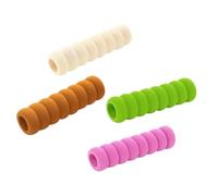 HONMEET 4 pezzi Copri Maniglia a Vite Sicurezza in EVA Soffice Protezione Manopola Porte per Casa Scuola Ufficio Verde Rosa Marrone Beige