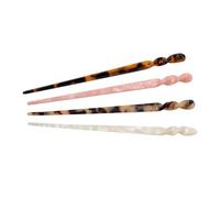 HONMEET 4 pezzi Fermagli per Capelli in Acetato Leggero Forcine Donna Eleganti per Chignon e Quotidiano Scuro Bianco Rosa