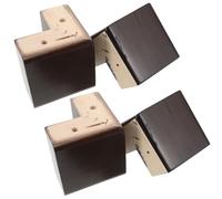 HONMEET 4 Pezzi Gambe per Mobili in Legno Naturale a Forma l 10x10 Cm Supporto Resistente e Struttura a Mortasa, Rialzi Angolati per Divani, Letti e Armadi, Kit Viti e Piedini per Pulizia