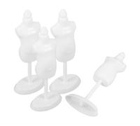 HONMEET 4 pezzi Manichini Miniatura per Bambole in Plastica Bianca Supporto Leggero e Durevole per Esposizione e Viaggio Forma Sartoriale Elegante per Vestiti Bambole e Display Moda