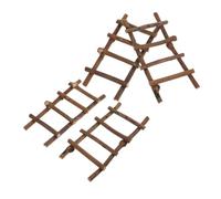 HONMEET 4 Pezzi Mini Step Ladder in Rattan Naturale Scaletta Miniatura Resistente per Casa delle Bambole Decorazione Micro Paesaggio e Accessorio Artigianale