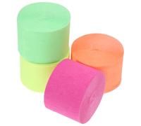 HONMEET 4 Rotoli Decorazioni per Feste di Compleanno Carta Crespa Fluorescente che Brilla al Buio, Rotolo di Carta Crepla Arancione Tagliabile per Giardino e Party