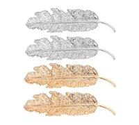HONMEET 4pezzi Fermagli Per Forma Di Anatra Clip Decorative Per Per Donne e Ragazze Per Eventi e Feste Elegante Con Foglie Dorate e Argentate