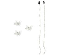 HONMEET 5 Pezzi Clip Farfalle Extension Fermagli Catena Perle Treccia Sporca Coda Cavallo