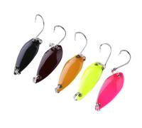 HONMEET 5 Pezzi Esca Artificiale da Pesca in Metallo Paillettes, Azione Rapida in Acqua, Amo Singolo Integrato, per Pesca Sportiva in Acqua Dolce Colore Casuale