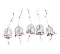 HONMEET 5 Pezzi Gabbia Esca da Pesca in Acciaio Inox Taglia S, Trappola | Rosso, Coperchio a Molla Rete Saldata, Due Molle Inferiori, per Crawfish e Lobster