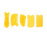 HONMEET 5 pezzi Strumenti per Gua Sha in Resina Comodi Body Scraper per Manipolazione Viso e Corpo Design Ergonomico con Angoli Arrotondati per Rilassamento Cervicale Colore Casuale