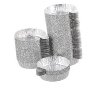 HONMEET 50 Pezzi per Pesare in Alluminio Manico 30 Ml Barchette per Campioni da Laboratorio Leggere e Impilabili per Polvere Secca e Analisi Termiche