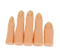 HONMEET 5pezzi Dita Finte per Esercitazioni Unghie in Gel Mano Mobile Dita Articolate Strumento di Addestramento per Manicure in Silicone Colore Marrone Realistico e Versatile