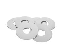 HONMEET 6 Pezzi Copriforo e Rimovibile in Inossidabile Argento Adesivo Rotondo Design per Pomelli Porta e Interruttori in Ambienti Frequente