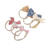 HONMEET 6 pezzi Fasce Elastiche per Neonate con in Cotone Accessori per Capelli Bambine Anni Fasce Fotografiche Regalo Bambina Cerimonia