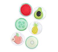 HONMEET 6 Pezzi Maschera Occhi Frutta in Gel Pvc, Rilassante per Affaticamento Oculare, Terapia Caldo e Freddo, Cuscinetti Occhi Rinfrescanti per Uso Estivo