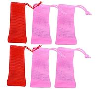 HONMEET 6pezzi Reti Per Sapone Pouch Per Sapone Per Doccia Rete Per Pulizia Viso Accessori Per Bagno Colori Casual Per Saponi Fatti Mano e Detergenti Per Corpo