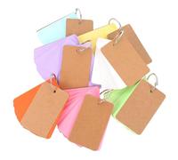 HONMEET 7 Set Carte Vuote per Parole, Flashcard Bianche, Blocco Note Anelli