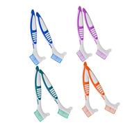 HONMEET 8 Pezzi Spazzolini per Protesi Denti Doppia Testa in Nylon Manico Antiscivolo Ergonomico per Pulizia Precisa di Denti Finti, Dentiere e Retainer Dentali