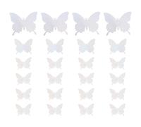 HONMEET Adesivi Murali Vivaci 3D Farfalle Argentate Decorazioni Adesive per Pareti e Mobili Set da 24 Pezzi per Casa Scale Ristoranti e Feste