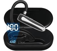 HONMEET Auricolare Singolo Wireless con Gancio Cuffia In-ear con Connessione Stabile Fino e Custodia di Ricarica per Sport e Conversazioni Hands-Free