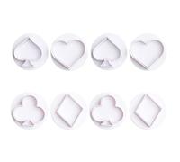 HONMEET Biscuit Embossing Mould, Cookie Cutters, Set di 8 Pezzi in plastica a molla a forma di carte da gioco, sicuro, facile da usare, per cake decoration e DIY