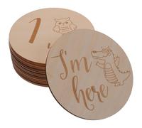 HONMEET Carte Mensili Legno con Animali per Segnali Fotografici Crescita Bimba Bimbo Decorazioni Leggere e Resistenti per Annuncio Nascita e Regalo Prenatale