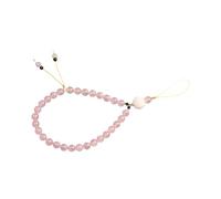 HONMEET Catena Porta Cellulare in Cristallo Naturale Rosa Cordino Decorativo da Polso Antismarrimento per Cellulare Fotocamera e Chiavi Elegante Laccio da Collo per Donna