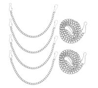 HONMEET Catena sospesa per uccelli, catene metalliche in ferro con ganci, 6 pezzi, argento, facile da agganciare e sganciare, per mangiatoie in trade show