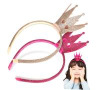 HONMEET Cerchietti Corona per Bambina 2 Pezzi Fasce da Festa Paillettes Copricapo Sparkle per Compleanno e Foto Feste Natale Cosplay