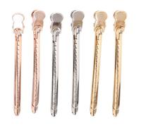HONMEET Clip per Chioma in Lega Cromata 9.5cm 6pezzi, Fermaglio per Styling Professionale, Clip Alligatore per Divisione Chioma, Accessori per Acconciature Donne