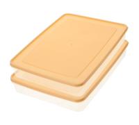 HONMEET Contenitore Porta Uova per Frigorifero 2 Pezzi in Plastica Beige Coperchio e Design Impilabile Capacità Grande per Organizzazione Cucina