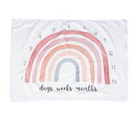 HONMEET Coperta per Ragazzo Ragazza in Flanella 75x100 Cm Stampa Arcobaleno Colorata, Copertina Mensile per Fotografia Neonatale, Fascia Morbida per Ragazzo Ragazza, per Ricordi e Regali