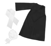 HONMEET Costume Giudice con Parrucca per Gioco di Ruolo Abito Avvocato per Kit Completo per Carnevale e Halloween