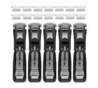 HONMEET Distributore Mini Clip per Appunti Portatili 5 Pezzi con Fermagli in Plastica Neri, Compatto e Portatile per Ufficio e Gestione Documenti